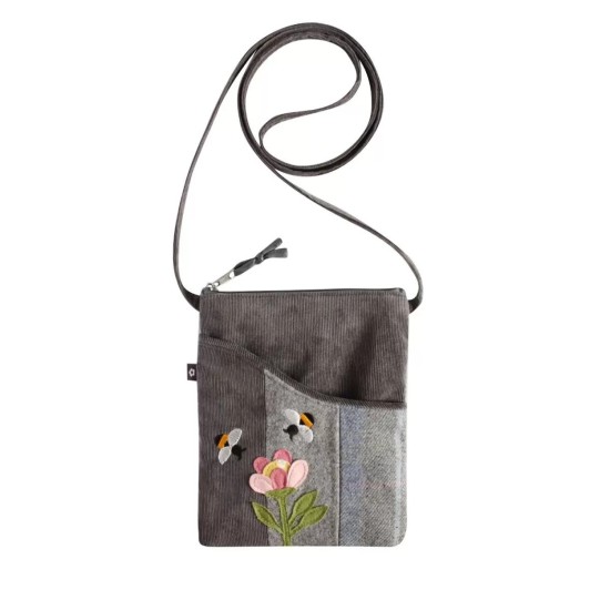 Earth Squared Bee & Flower Applique Sling Bag