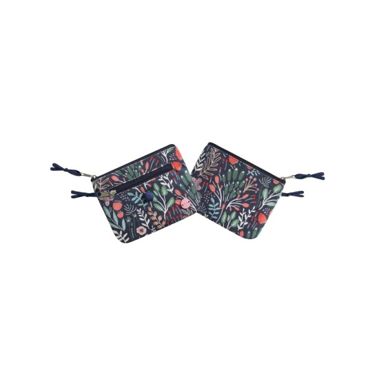 Earth Squared Blue Floral Canvas Emily Purse