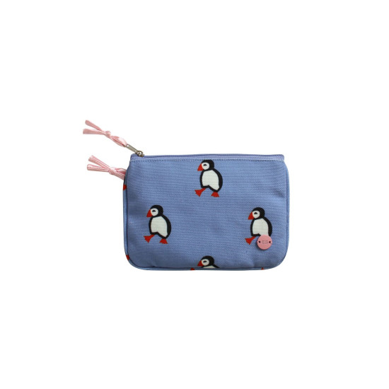 Earth Squared Canvas Blue Puffin Juliet Purse