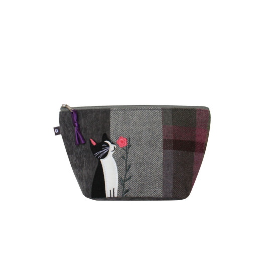 Earth Squared Cat and Flower Applique Makeup Bag