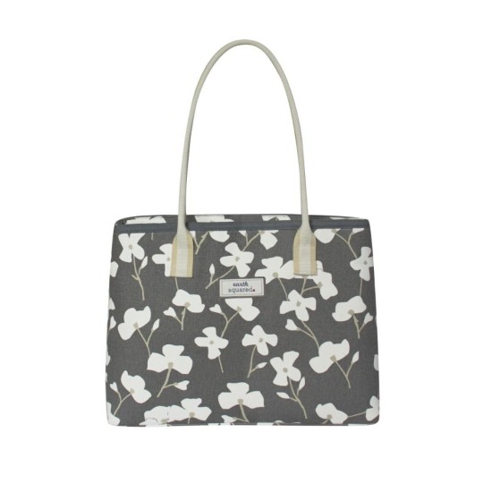 Earth Squared Charcoal Blossom Tote Bag