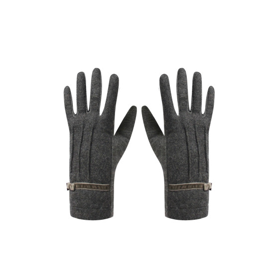Earth Squared Dark Grey Plain Wool Gloves