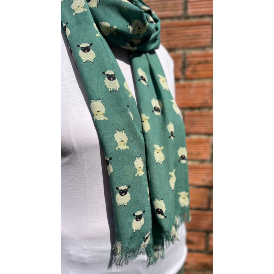Earth Squared Green Sheep Scarf