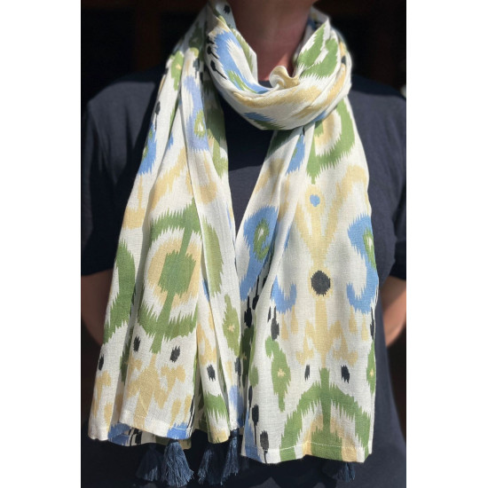 Earth Squared Green Tassel Scarf