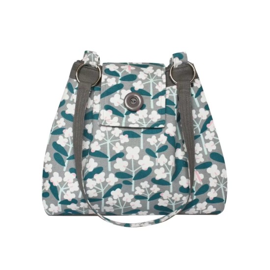 Earth Squared Grey Floral Canvas Ava Bag