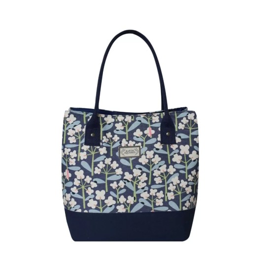 Earth Squared Navy Floral Canvas Slouch Tote Bag