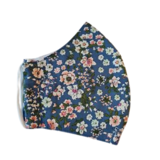 Earth Squared Navy Flower Cotton Face Covering