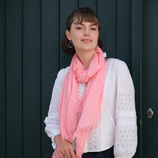 Earth Squared Pink Sorbet Oil Cloth Scarf