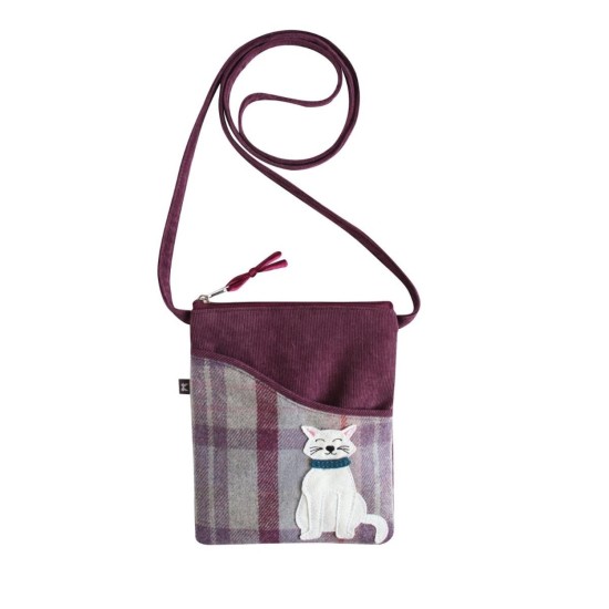 Earth Squared Plum Tweed Cat Sling Bag