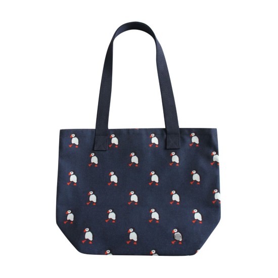 Earth Squared Puffin Animal Print Canvas Tote Bag