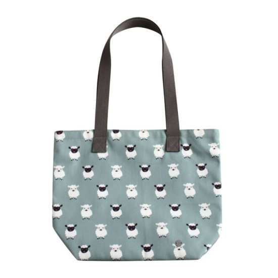 Earth Squared Sheep Animal Print Canvas Tote Bag