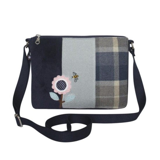 Earth Squared Spring Flower Applique Messenger Bag