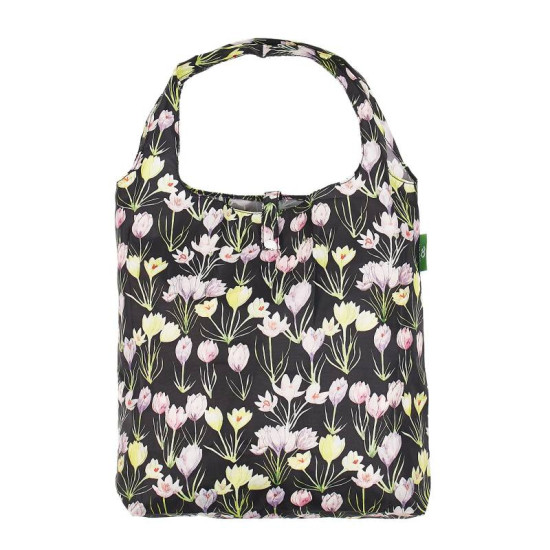 Eco Chic Lightweight Foldable Shopping Bag - Crocus Black