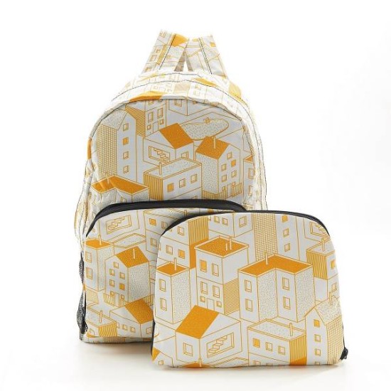 Eco Chic Houses Foldable Backpack - Yellow