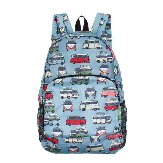 Eco Chic Lightweight Foldable Backpack - Campervan Blue