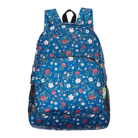 Eco Chic Lightweight Foldable Backpack - Floral Navy