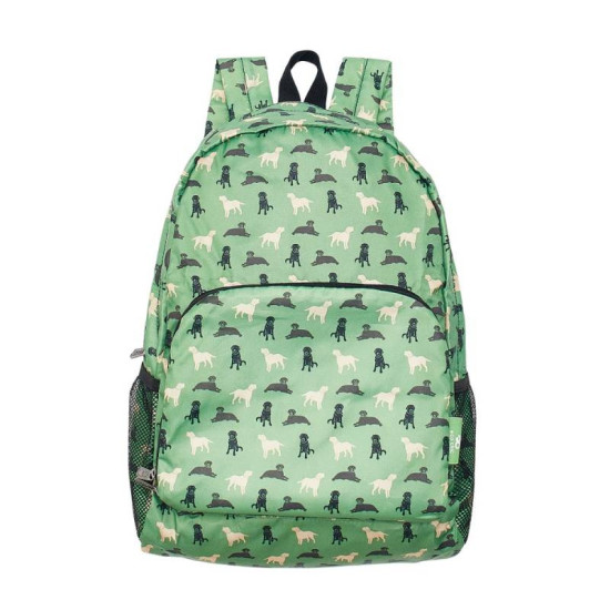 Eco Chic Lightweight Foldable Backpack - Labradors Green
