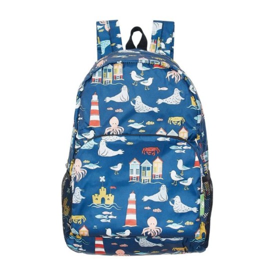 Eco Chic Lightweight Foldable Backpack - Seaside Navy