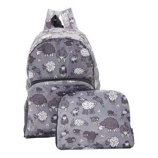 Eco Chic Lightweight Foldable Backpack - Sheep Grey