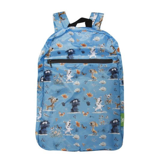 Eco Chic Lightweight Foldable Backpack - Whimsy Dogs