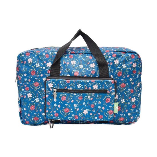 Eco Chic Lightweight Foldable Holdall - Floral Navy