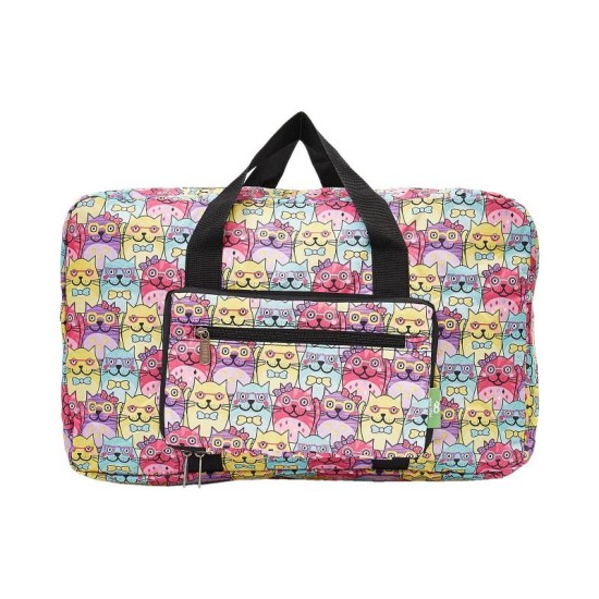 Eco Chic Lightweight Foldable Holdall - Glasses Cats Multi