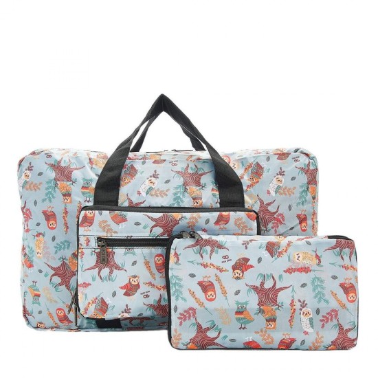 Eco Chic Lightweight Foldable Holdall - Owl Blue