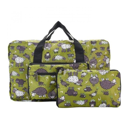 Eco Chic Lightweight Foldable Holdall - Sheep Green