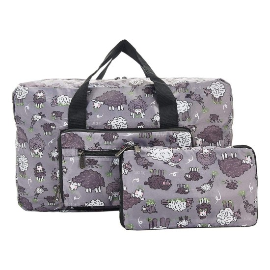Eco Chic Lightweight Foldable Holdall - Sheep Grey