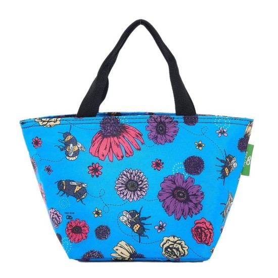 Eco Chic Lightweight Foldable Lunch Bag - Bee2 Blue