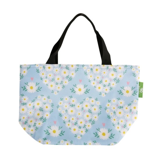 Eco Chic Lightweight Foldable Lunch Bag - Daisy Hearts