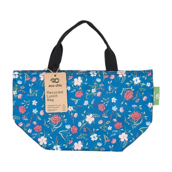 Eco Chic Lightweight Foldable Lunch Bag - Floral Navy