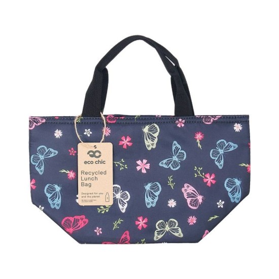 Eco Chic Lightweight Foldable Lunch Bag - Monarch Butterflies