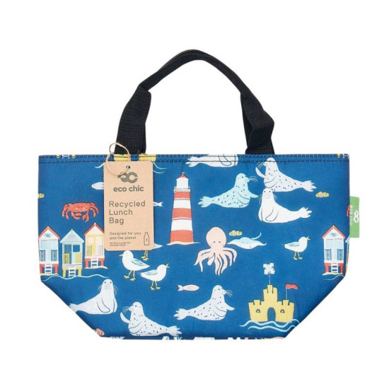 Eco Chic Lightweight Foldable Lunch Bag - Seaside Navy