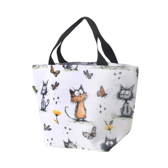 Eco Chic Lightweight Foldable Lunch Bag - Whimsy Cats