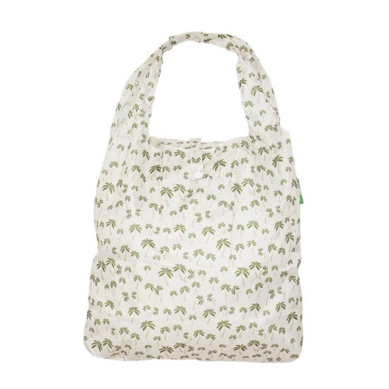 Eco Chic Lightweight Foldable Shopping Bag - Palm Tree Beige