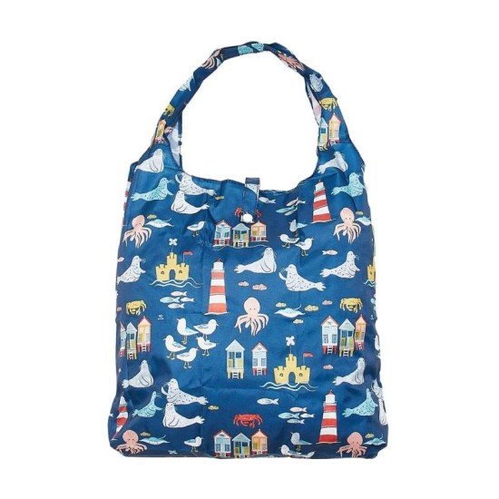 Eco Chic Lightweight Foldable Shopping Bag - Seaside Navy