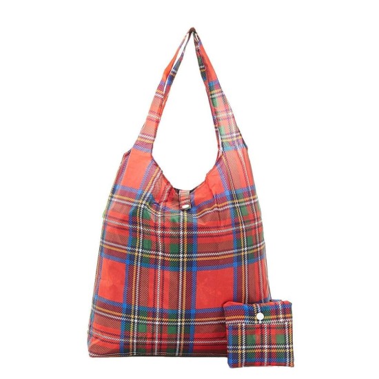 Eco Chic Lightweight Foldable Shopping Bag - Tartan