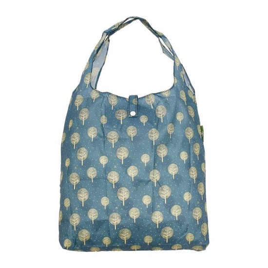 Eco Chic Lightweight Foldable Shopping Bag - Tree of Life Blue