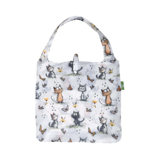 Eco Chic Lightweight Foldable Shopping Bag - Whimsy Cats