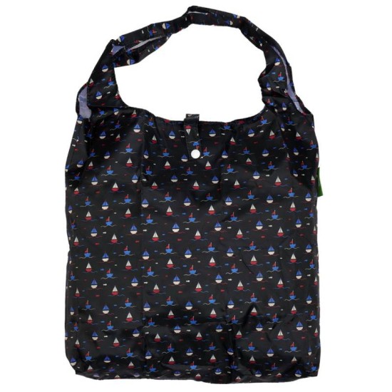 Eco Chic Lightweight Foldable Shopping Bag - Yachts Navy