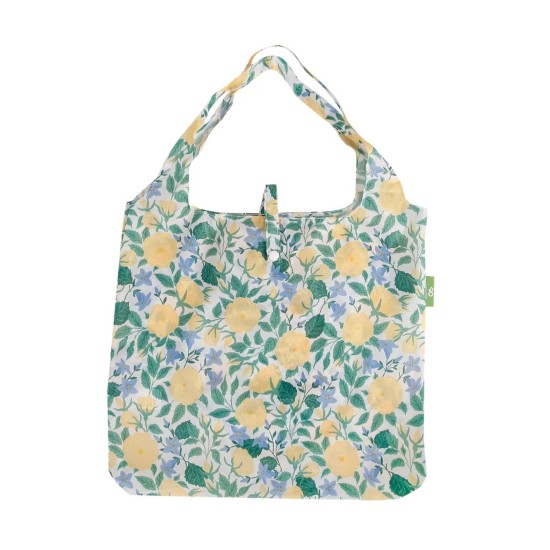 Eco Chic Lightweight Foldable Shopping Bag - Yellow Flowers