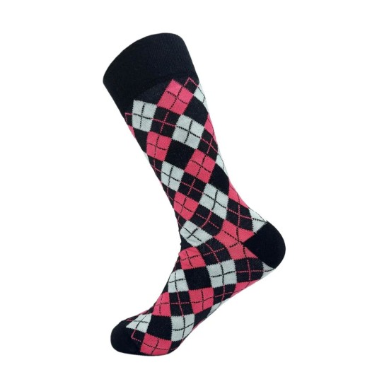 Eco Chic Men's Eco-Friendly Bamboo Socks - Argyle Black
