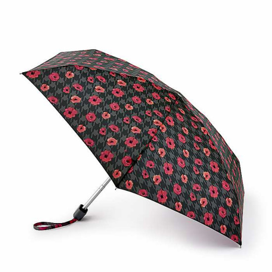 Fulton Tiny Umbrella - Houndstooth Poppy