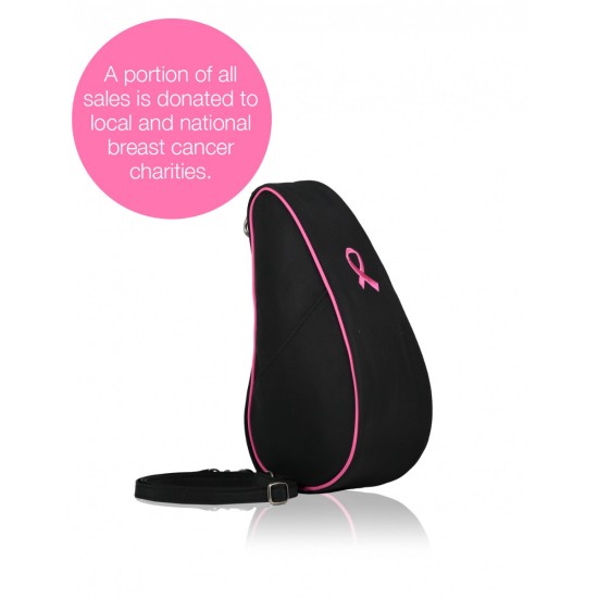 Healthy Back Bag Microfibre Pink Ribbon Baglett - Black