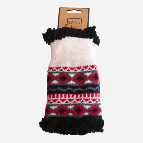 Jess & Lou GL370 Cream Nordic Fur Lined Fingerless Gloves