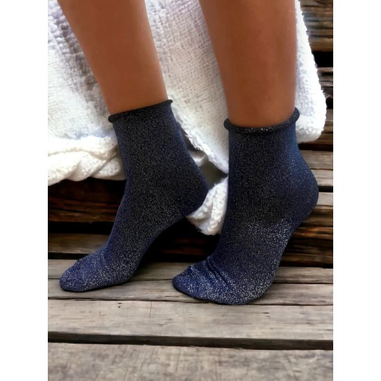 Jess & Lou SL680 Super Sparkly Blue Lurex Socks