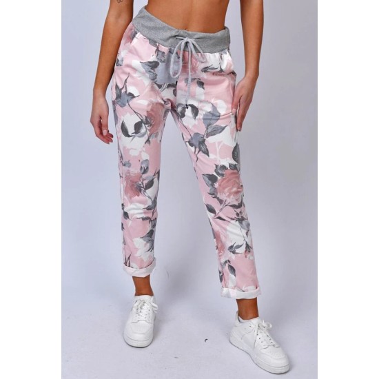 Jessie 3/4 Trousers - Floral Print Pink