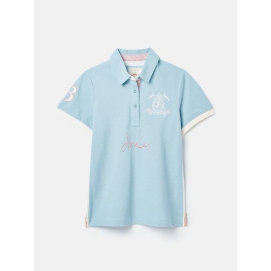 Joules Beaufort Blue Short Sleeve Cotton Polo Shirt
