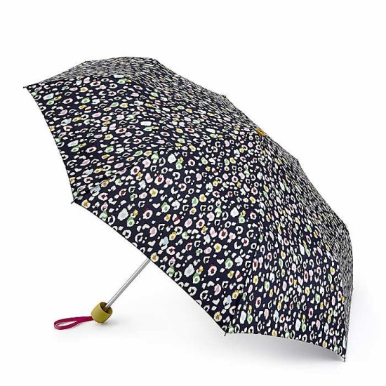 Joules by Fulton Minilite Umbrella - Brown Navy Leopard
